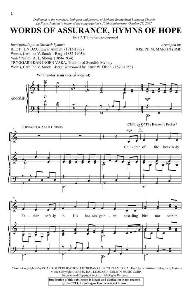 Words of Assurance, Hymns of Hope