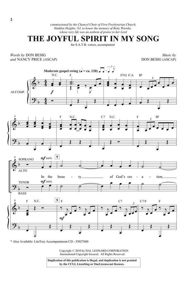 The Joyful Spirit in My Song