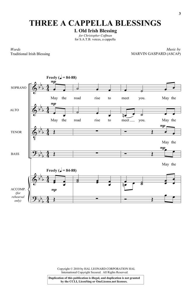 Three A Cappella Blessings