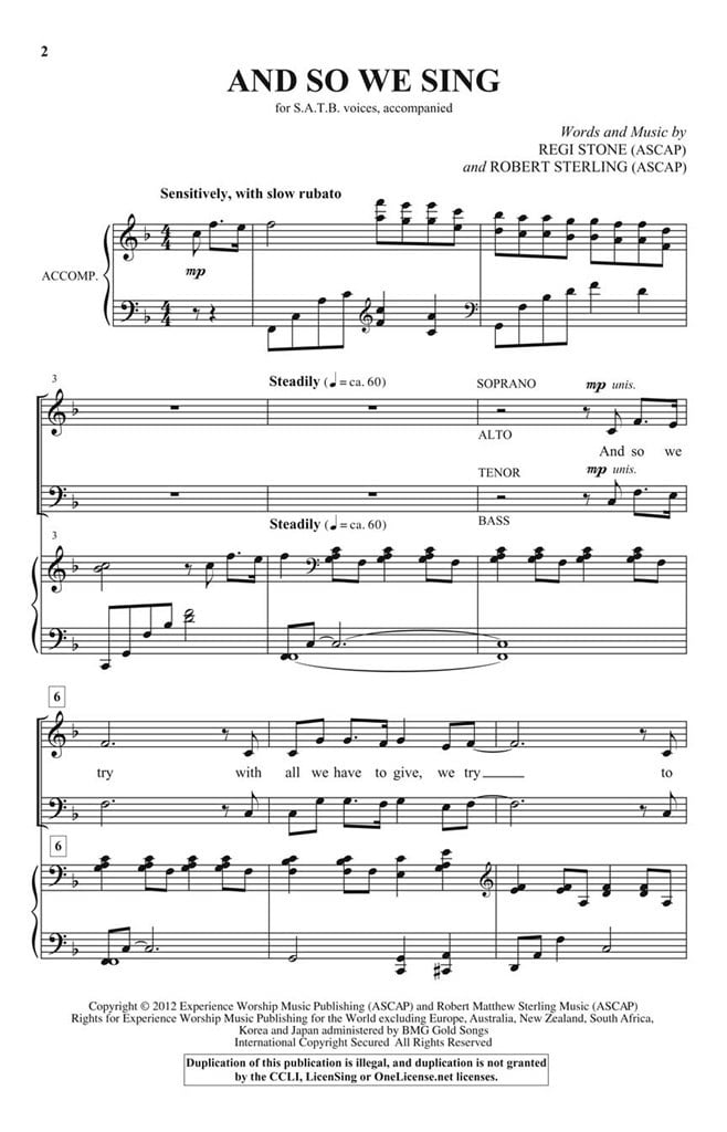 And So We Sing