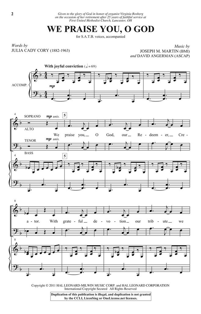 We Praise You, O God