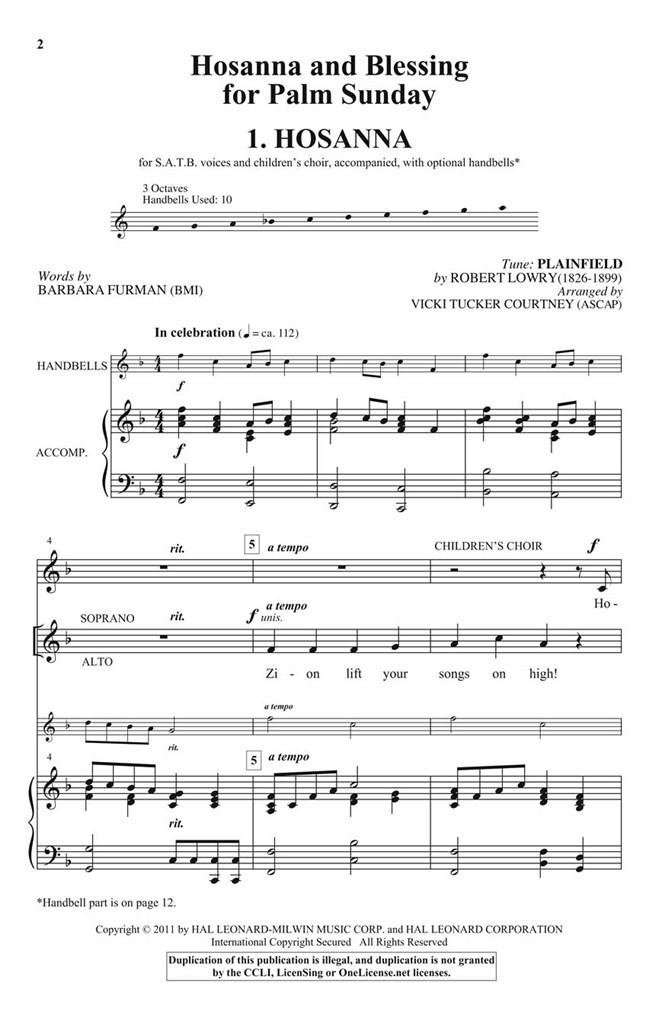 Hosanna and Blessing for Palm Sunday