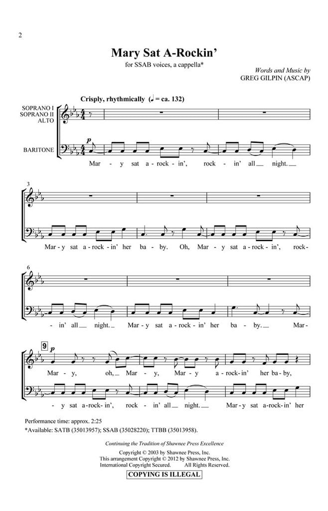 Mary sat A-Rockin'