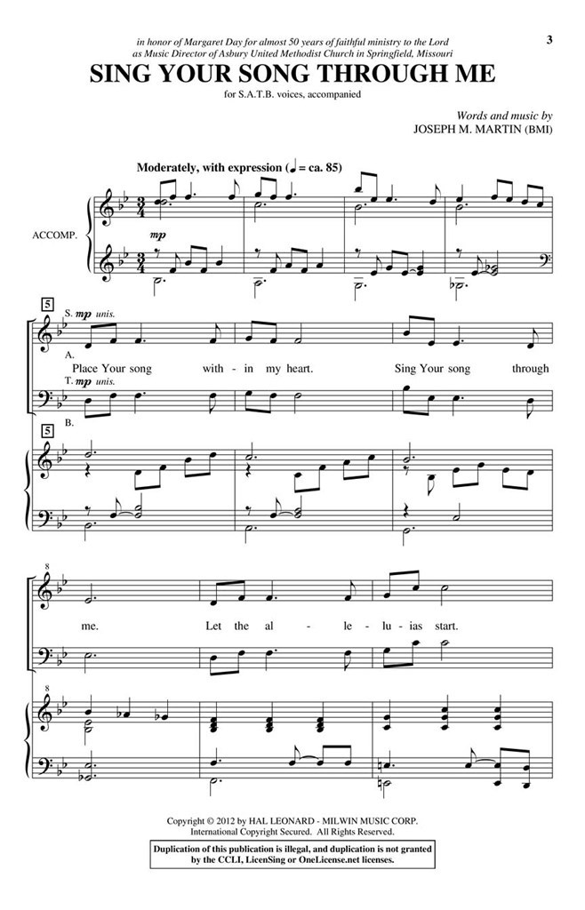 Sing Your Song Through Me