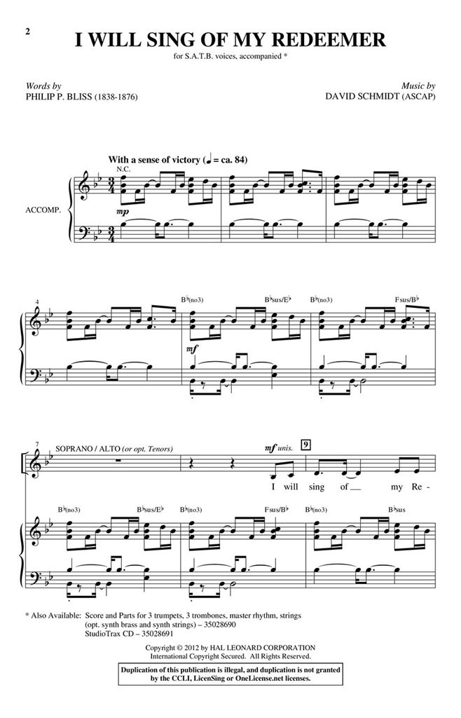 I Will Sing of My Redeemer