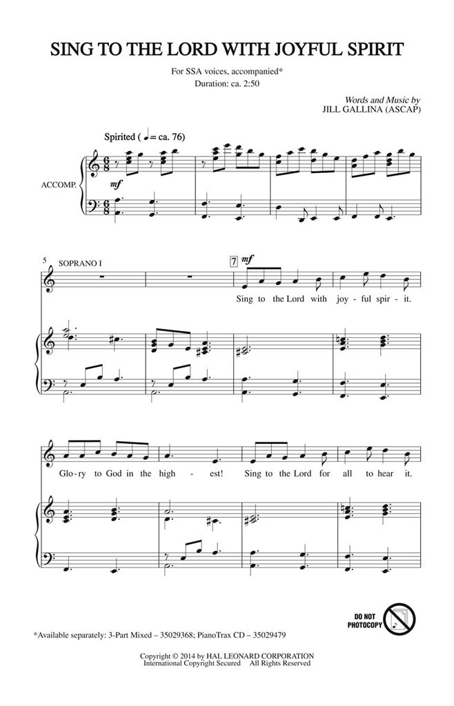 Sing to the Lord with Joyful Spirit
