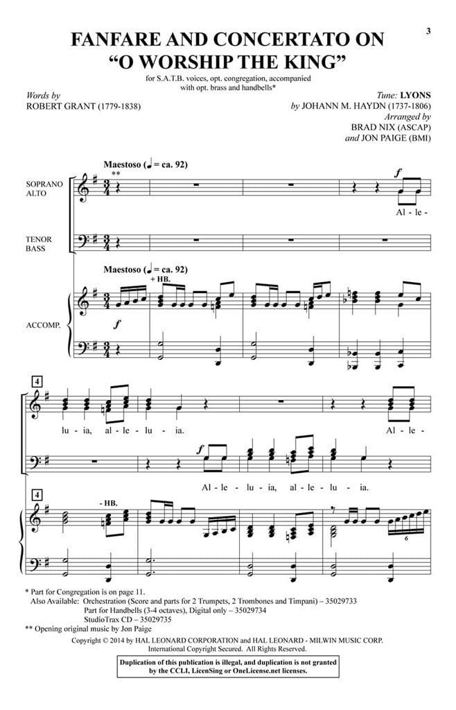 Fanfare and Concertato on O Worship the King