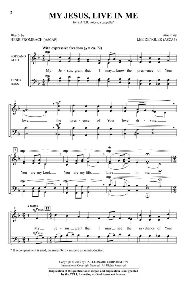 My Jesus, Live in Me