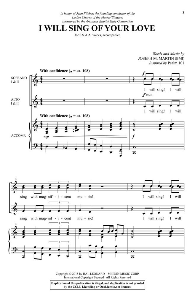 I Will Sing of Your Love