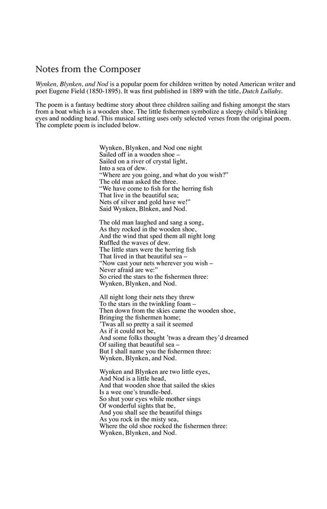Wynken, Blynken, and Nod