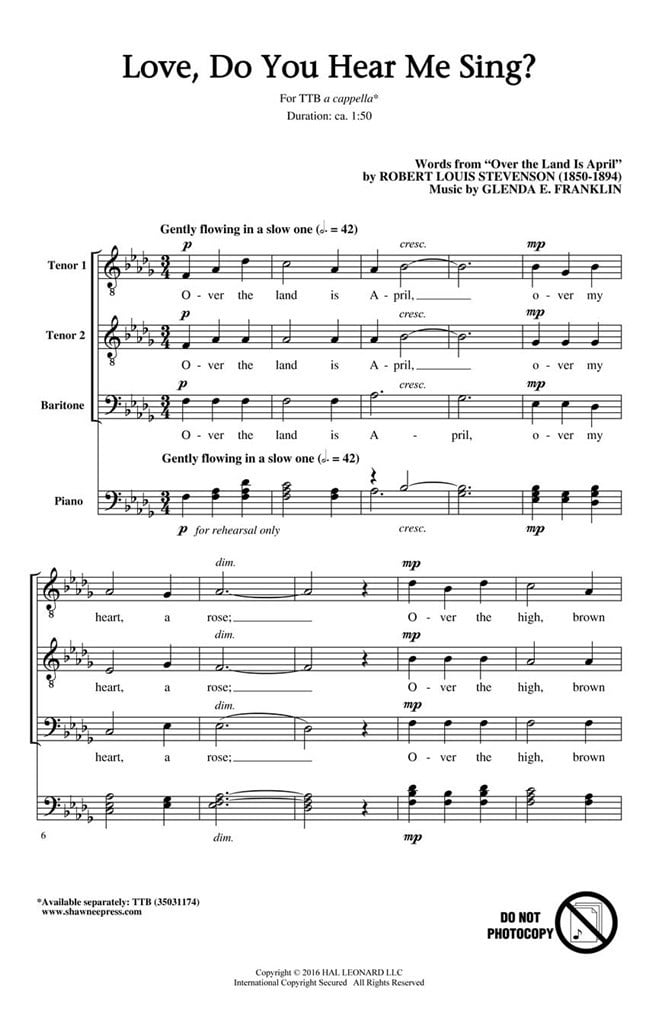 Love, Do You Hear Me Sing?