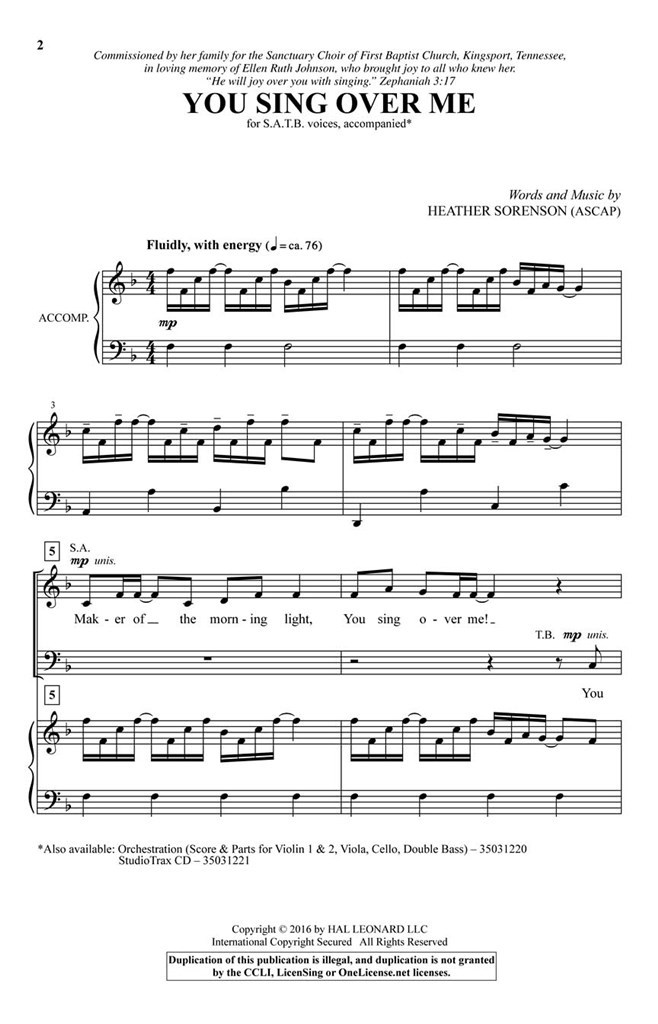 You Sing Over Me