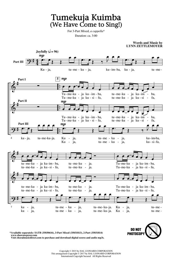 Tumekuja Kuimba (we Have Come To Sing!)