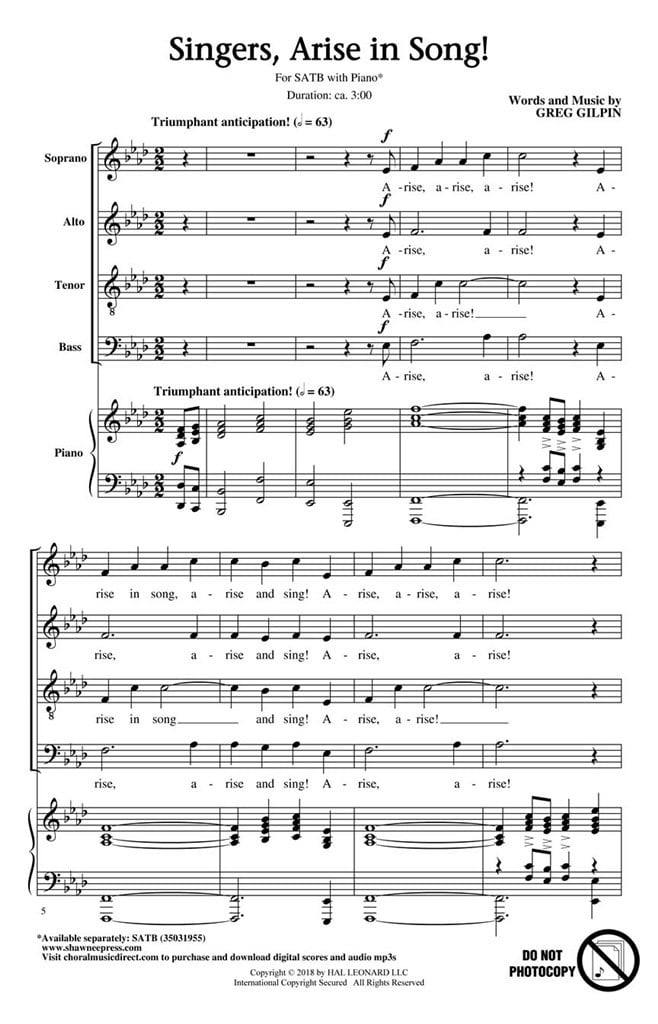 Singers, Arise in Song!