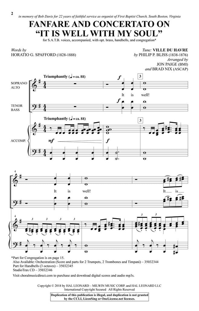 Fanfare and Concertato on It Is Well with My Soul