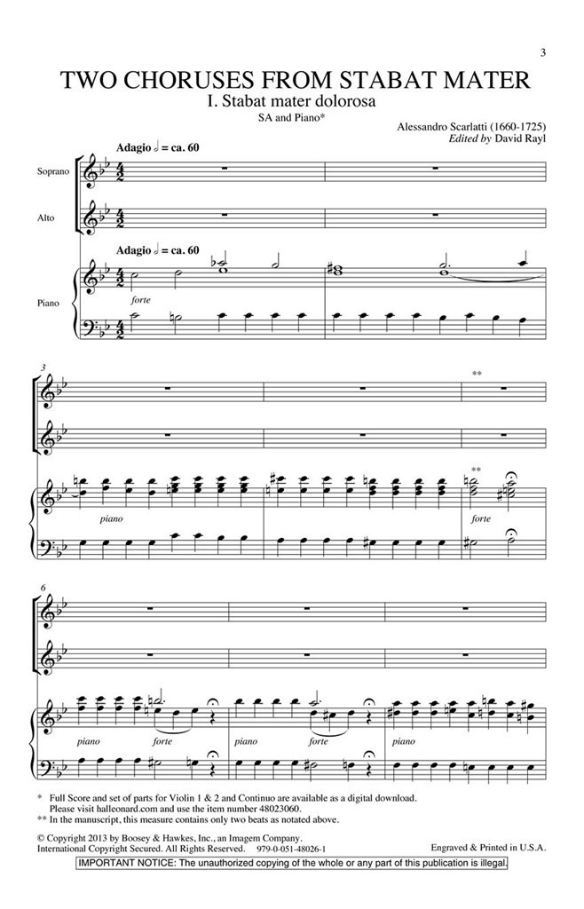 Two Choruses from Stabat Mater