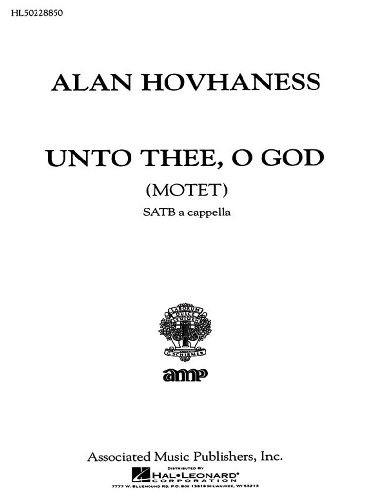 Unto Thee O God Motet