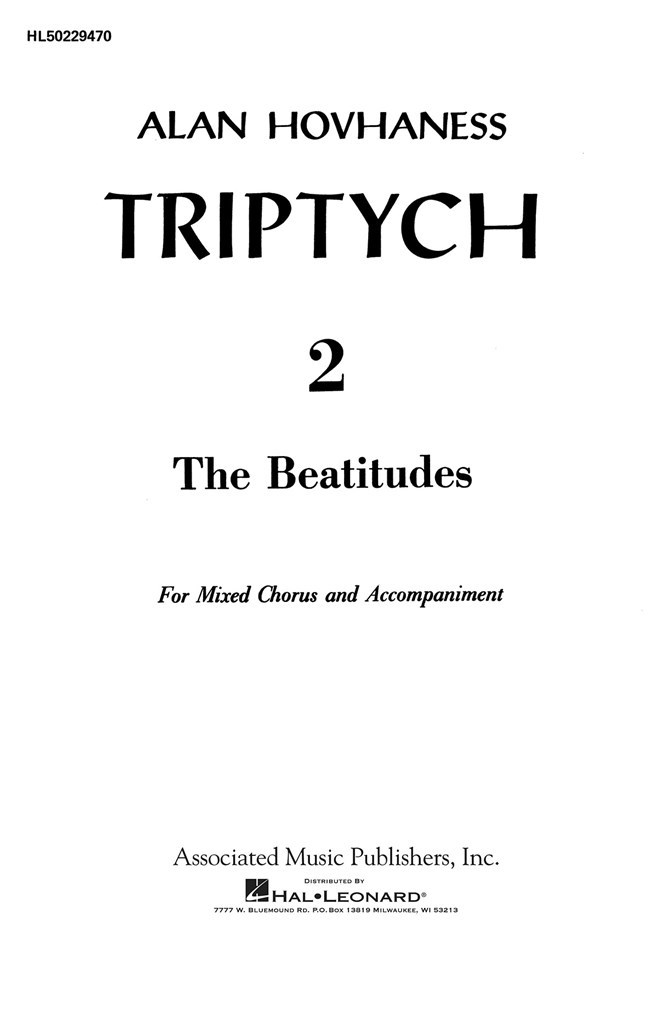 Beatitudes Triptych 2 Op 100