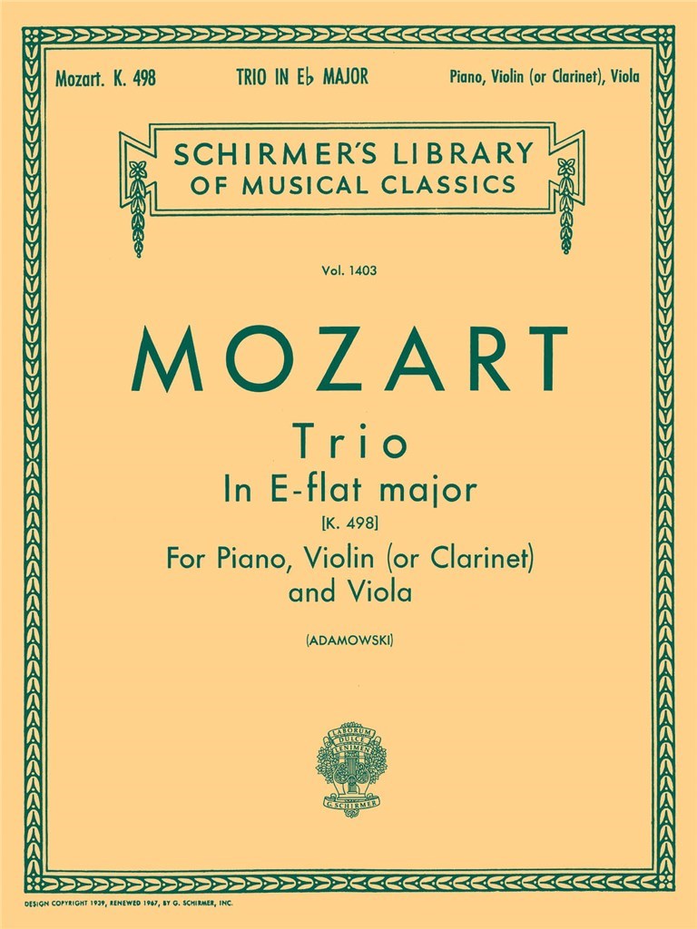 Trio No. 7 in E Flat, K.498