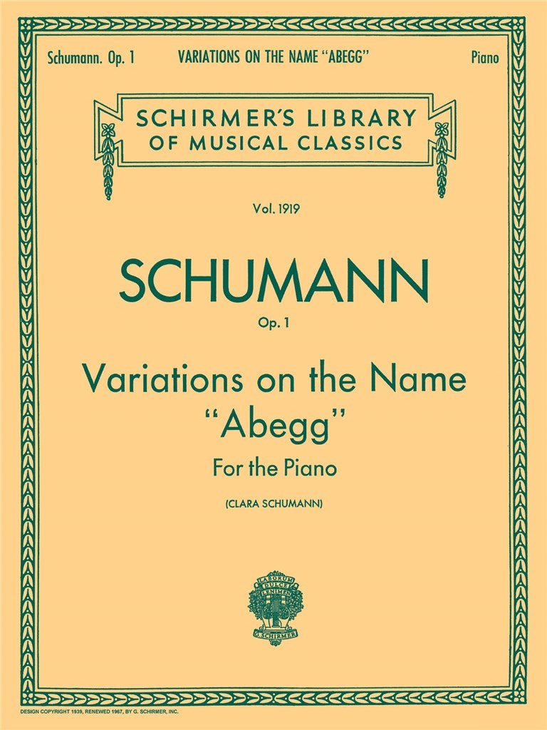 Variations on the Name Abegg, Op. 1