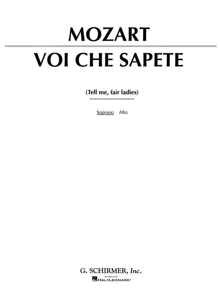 Voi che sapete (from Le Nozze di Figaro)