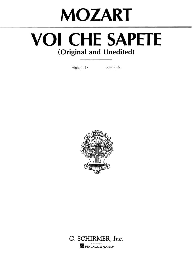 Voi che sapete (from Le Nozze di Figaro)