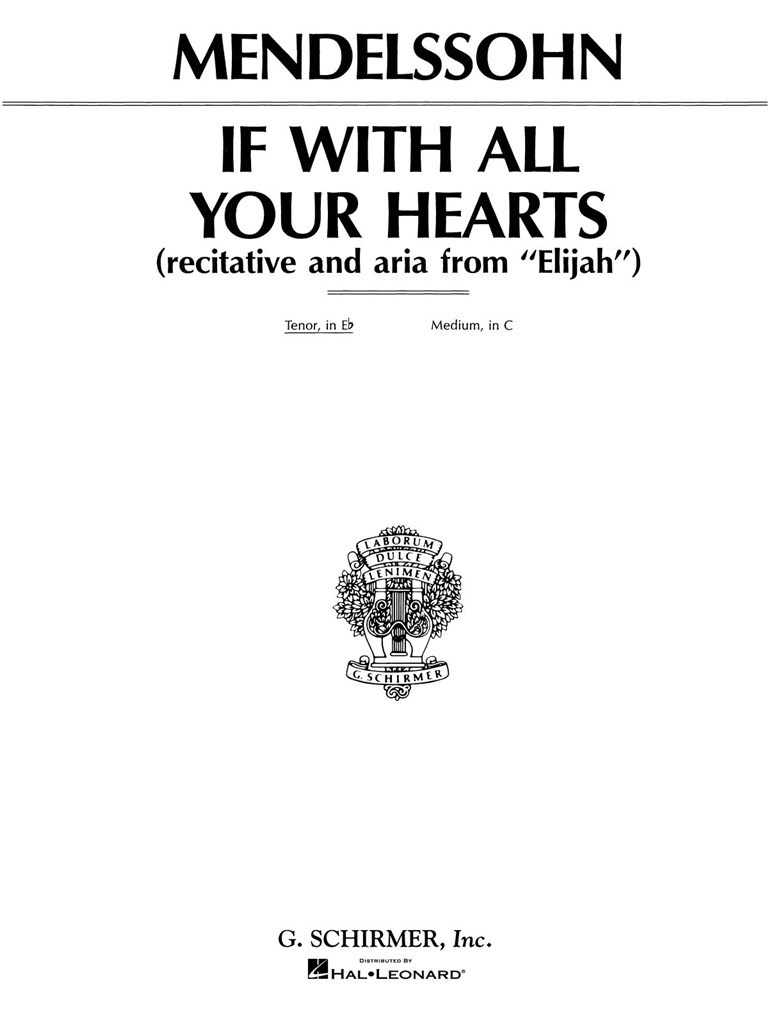 If With All Your Hearts (from Elijah)