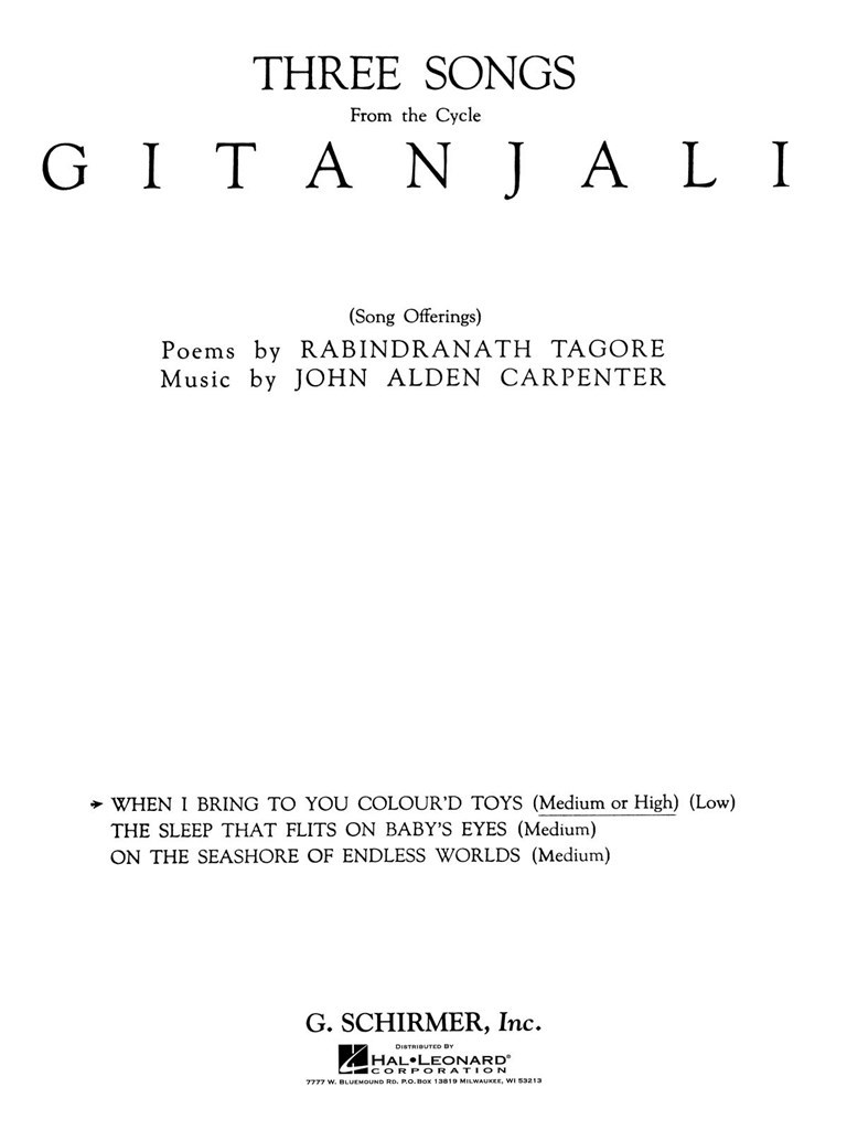 When I Bring to You Coloured Toys (from Gitanjali)