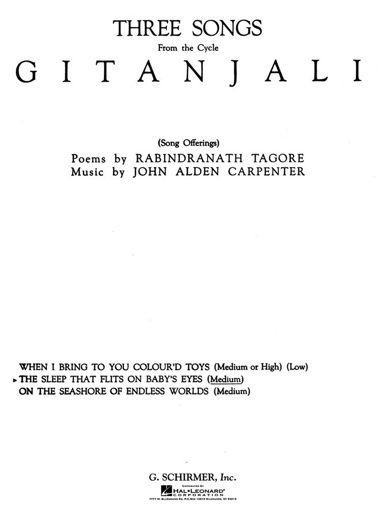 Sleep That Flits on Baby's Eyes (from Gitanjali)