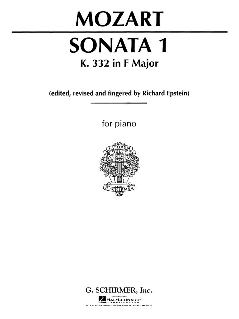 Sonata No. 1 in F K332