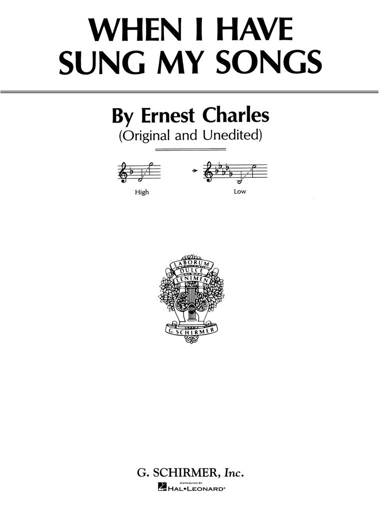 When I Have Sung My Songs