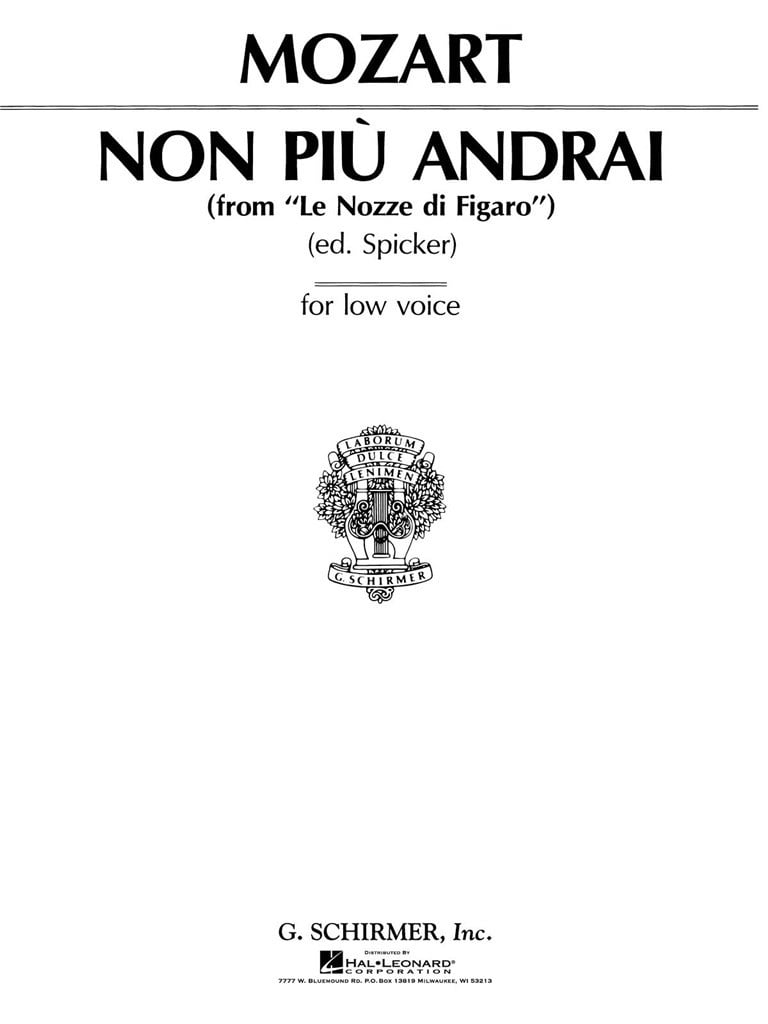 Non più andrai (from Le Nozze di Figaro)