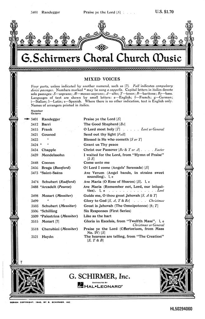Praise Ye The Lord 150th Psalm Soprano Solo