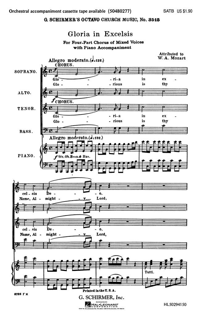 Gloria in Excelsis from Twelfth Mass