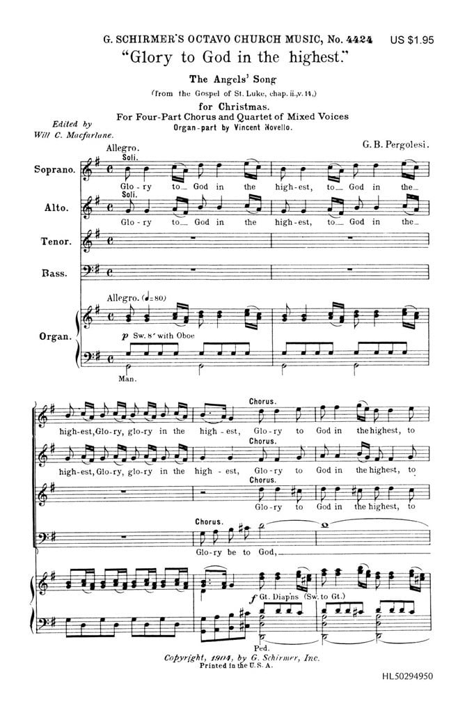 Glory To God In The Highest Organ