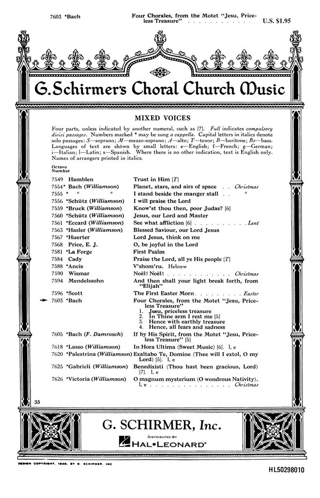 4 Carols From Jesu Priceless Treasur