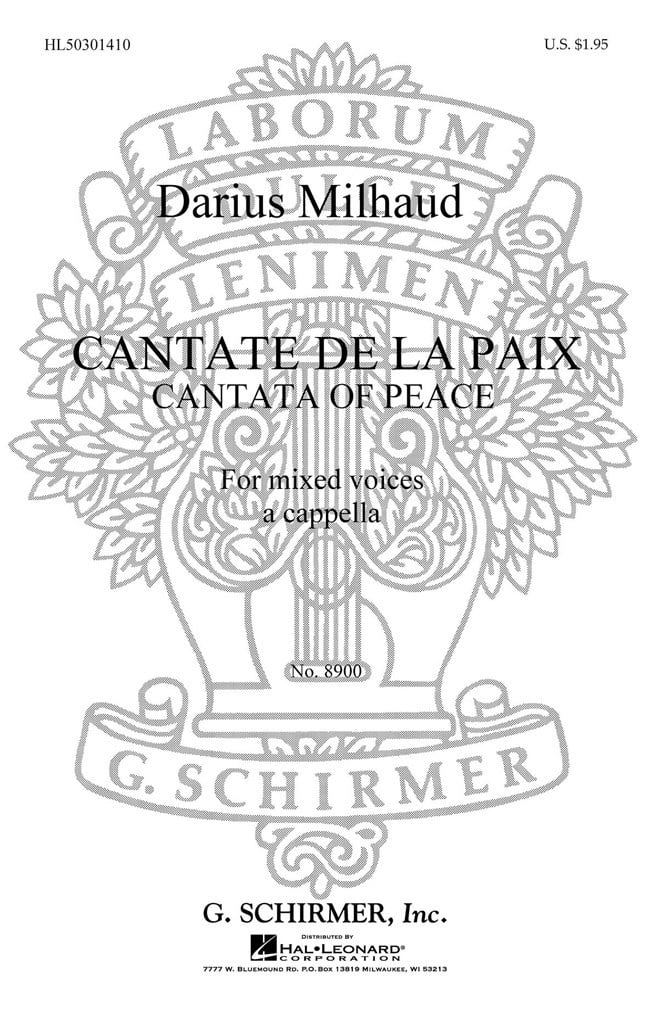 Cantate De La Paix Cantata Of Peace