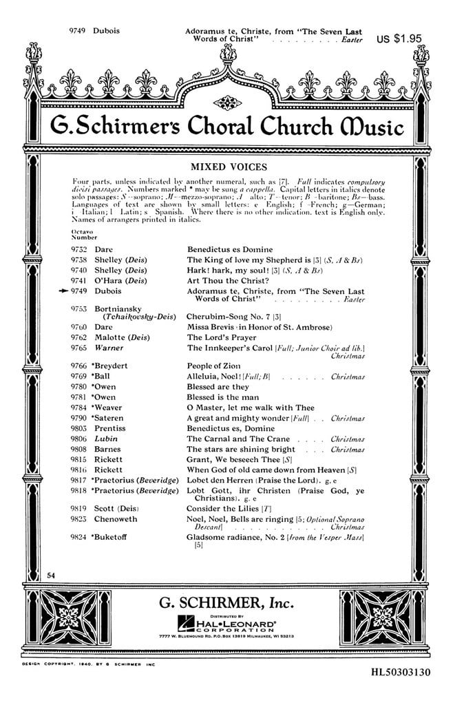 Adoramus Te Christe From The Last Words Of Christ