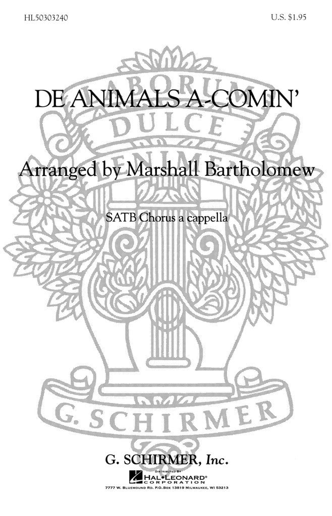 De Animals A Comin' Negro Spiritual