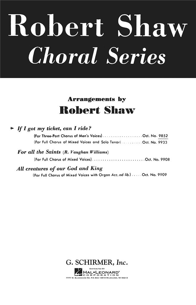If I Got My Ticket Can I Ride Spirtual Tenor Solo