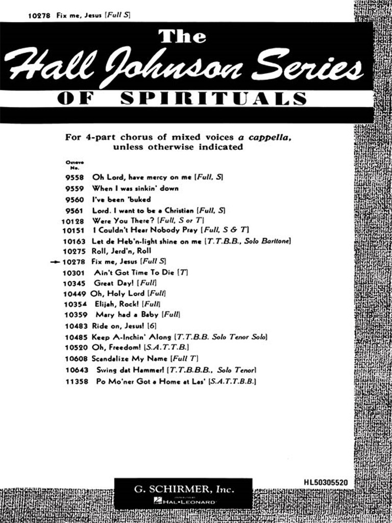 Fix Me Jesus - Negro Spiritual