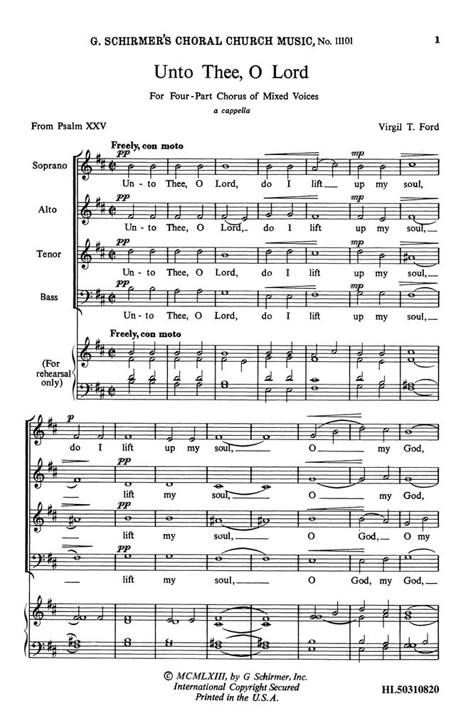 Unto Thee O Lord From Psalm 24