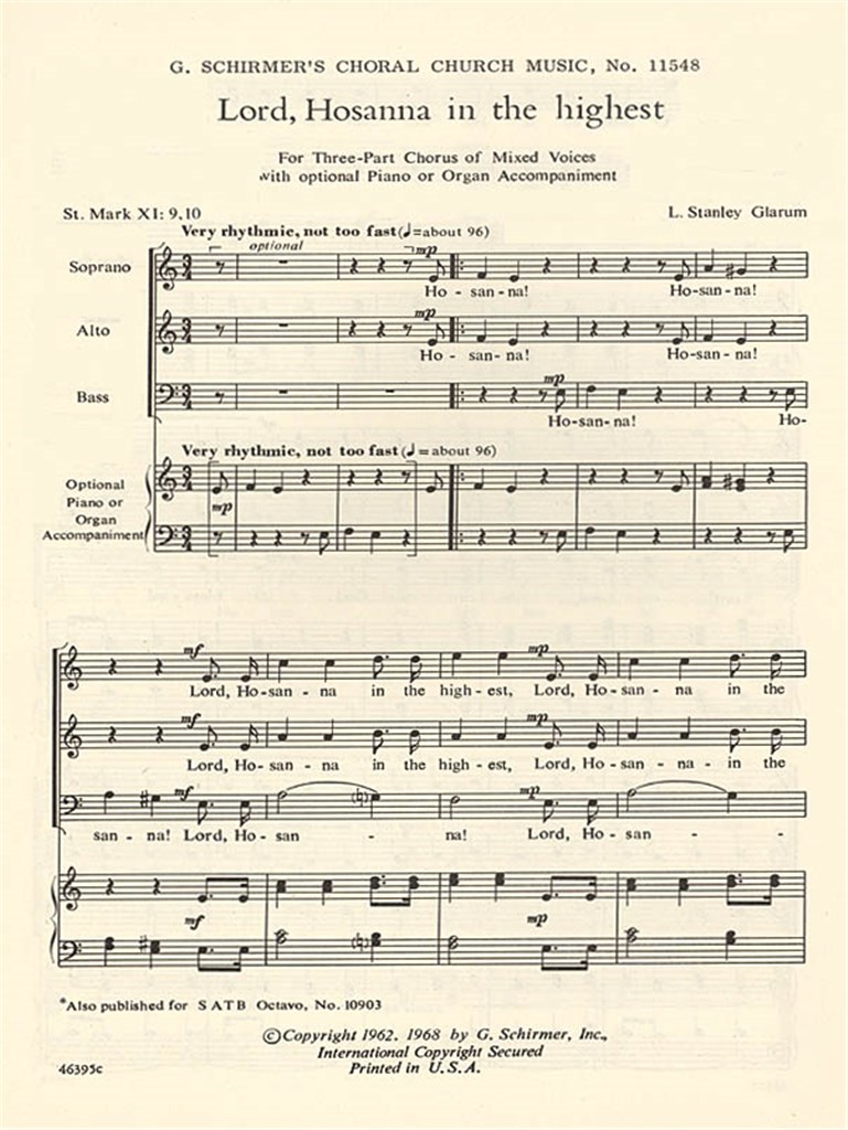 Lord Hosanna In The Highest St