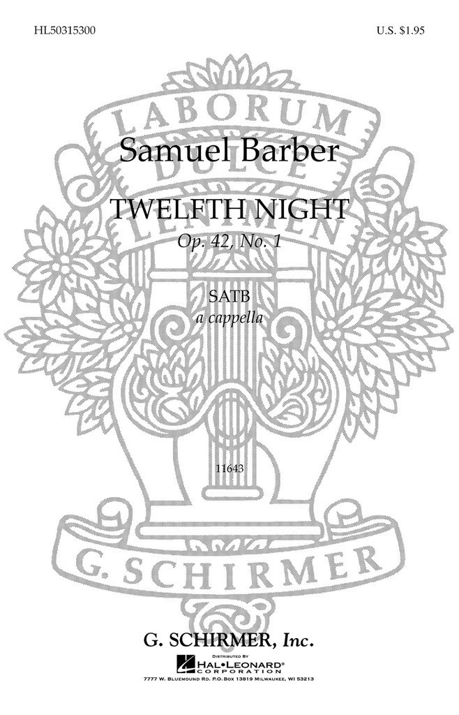 Twelfth Night - Op. 42, No. 1