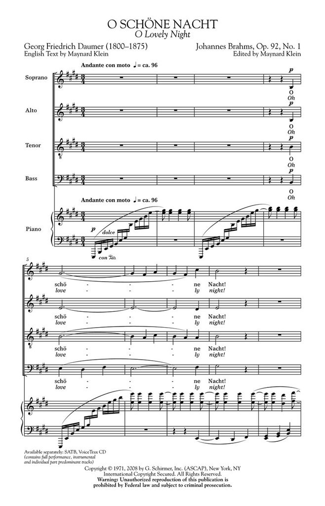 O Schöne Nacht (O Lovely Night)