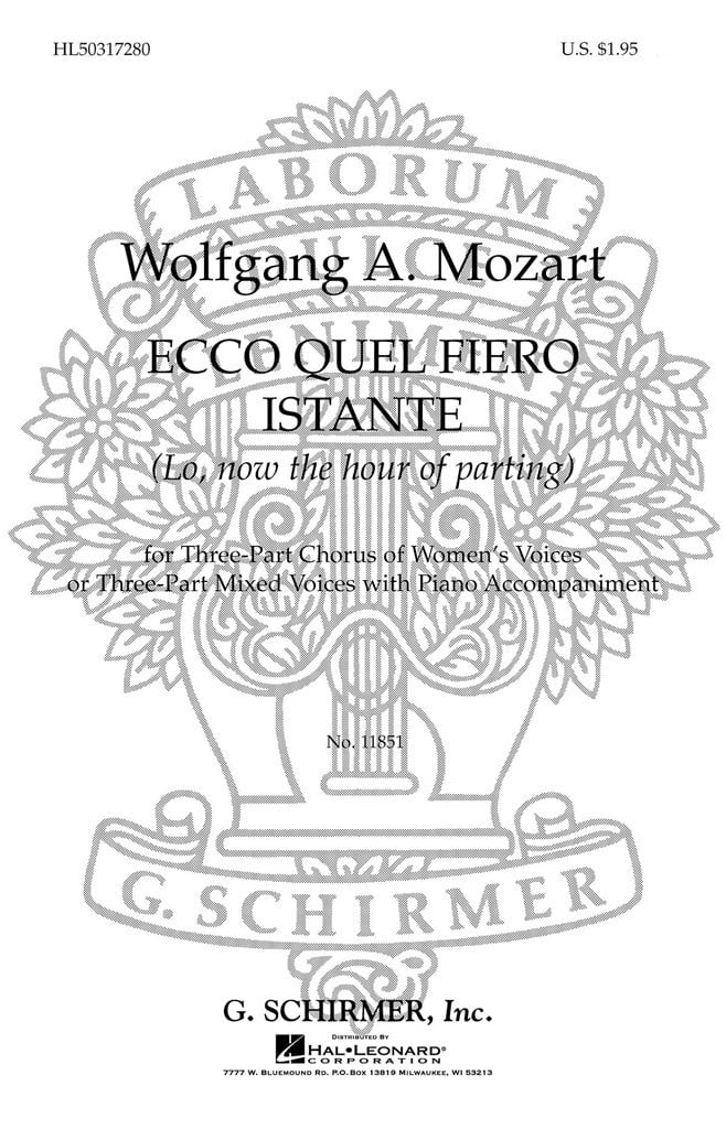 Ecco Quel Fiero Istante Lo Now The Hour Of Parting