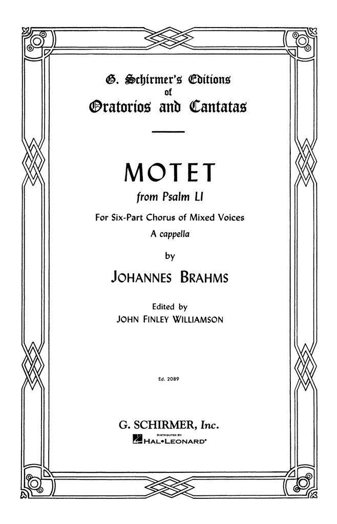 Motet, Op. 29, No. 2 (from Psalm 51)
