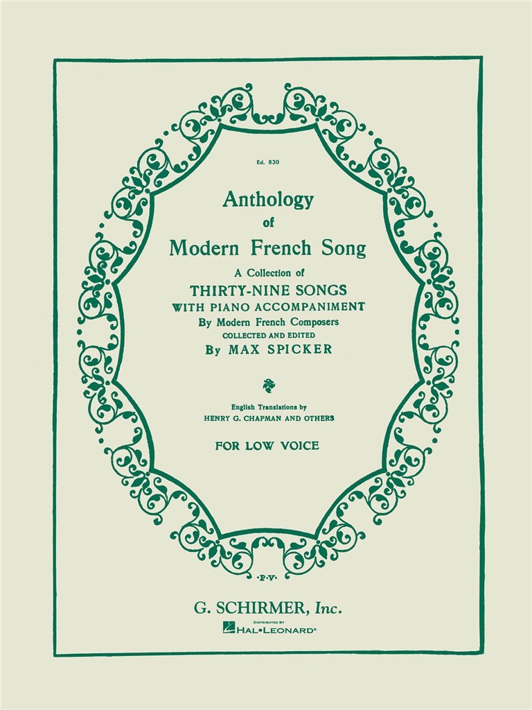 Anthology of Modern French Song (39 Songs)