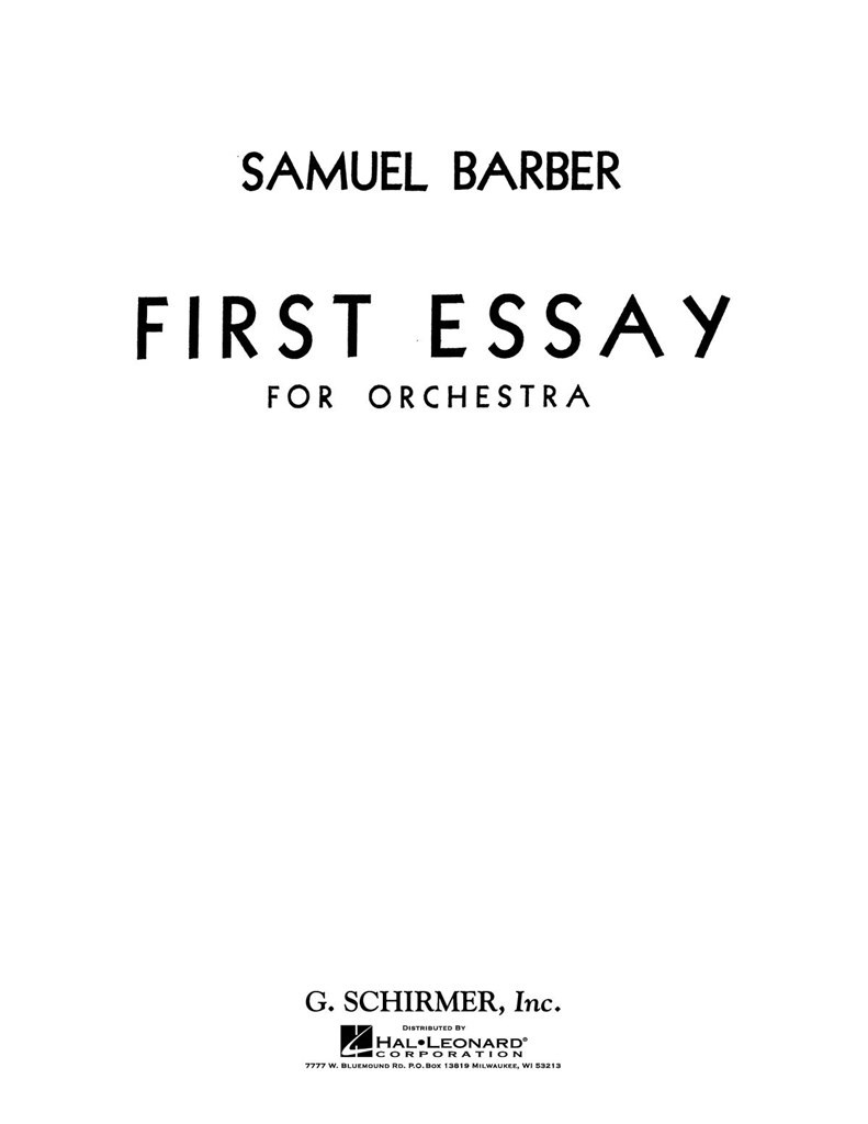 First Essay for Orchestra