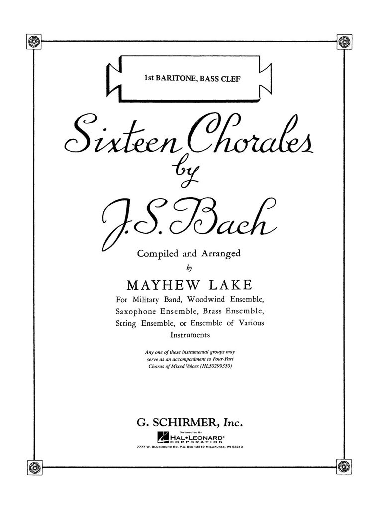 Sixteen Chorales - Baritone I (Bass Clef)